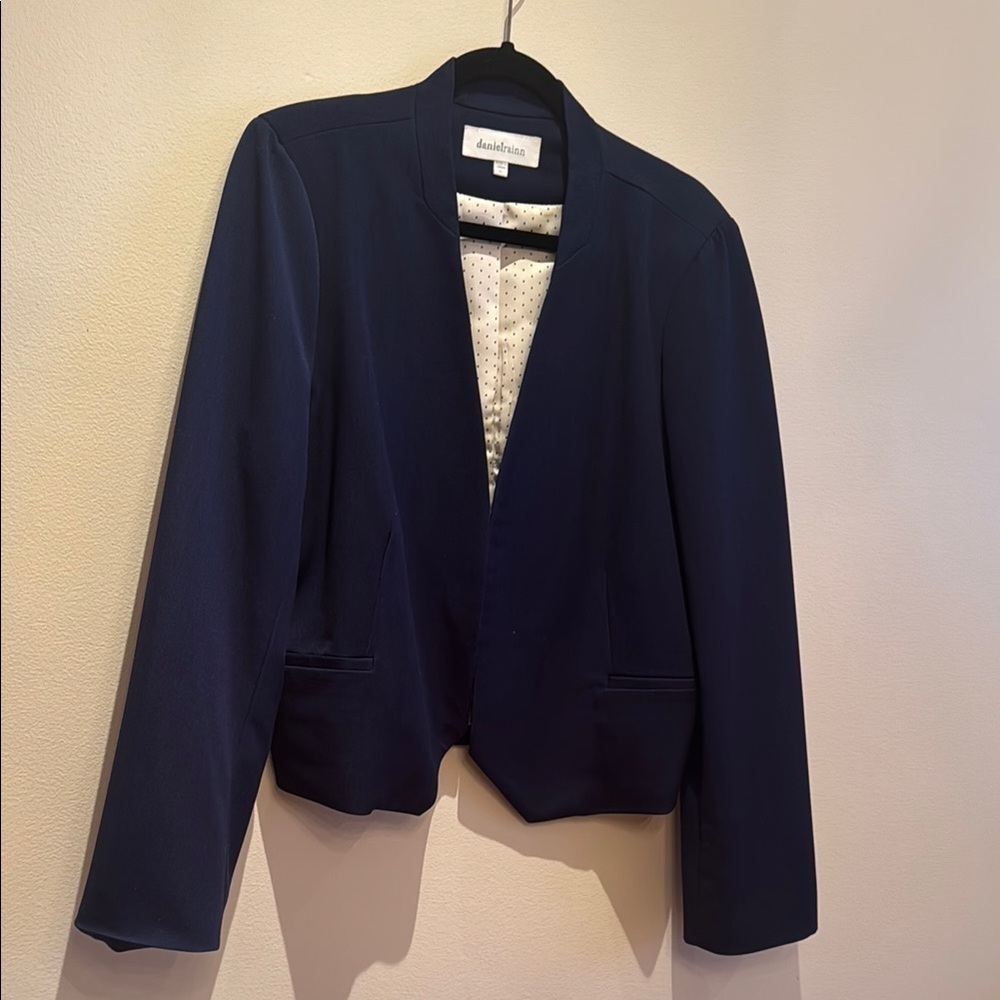 Daniel Rainn Navy Open-Front Blazer